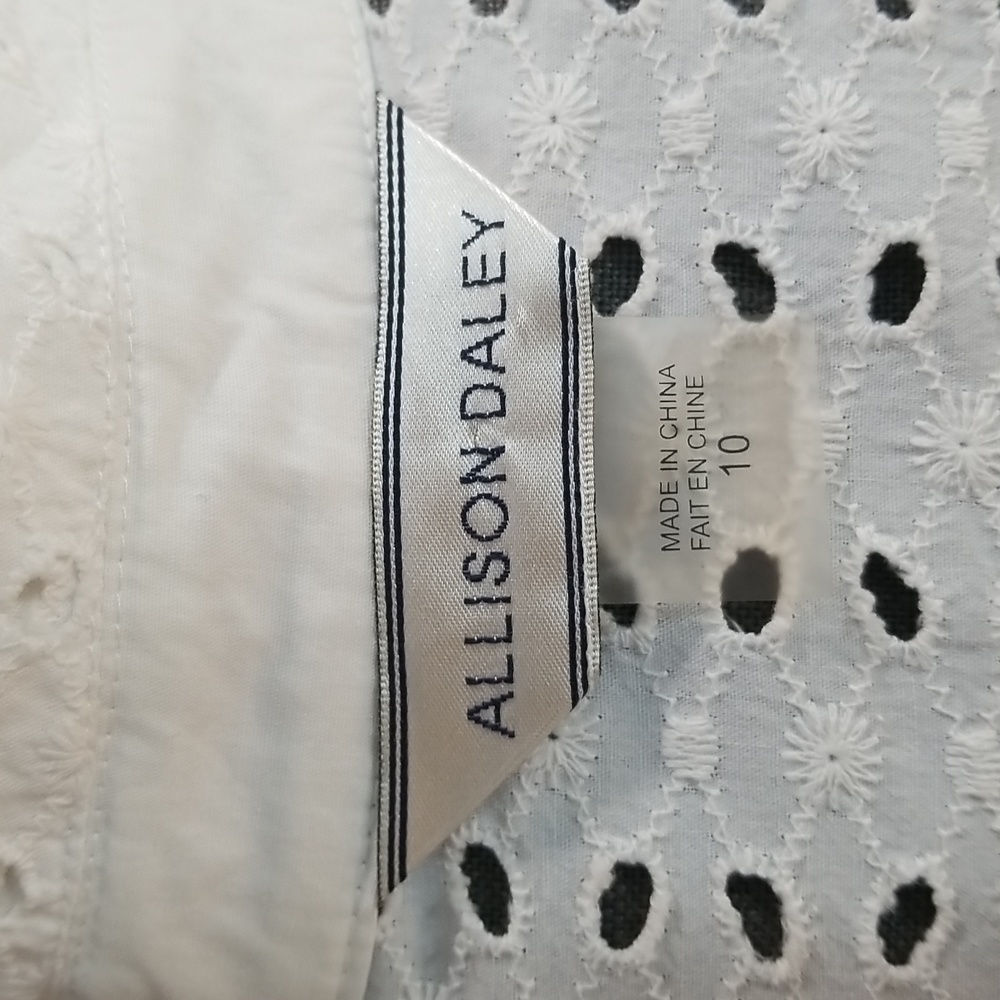 Allison Daley white eyelet jacket womens size 10 - 100% cotton - Picture 10 of 12
